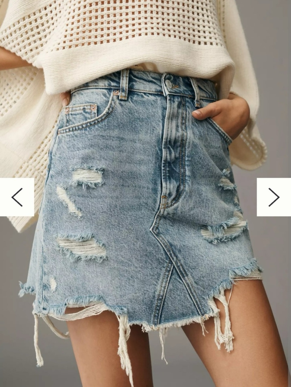 NWT ANTHROPOLOGIE PILCRO distressed denim mini skirt